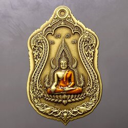 เหรียญพระพุทธชินราช หลัง ท้าวเวสสุวรรณ รุ่นขุมทรัพย์มหาเทพ (เหรียญแจก) เนื้อทองระฆังซาตินลงยาจีวร วัดสุทัศน์ๆ มูลนิธิมิราเคิ่ลออฟไลฟ์ๆ จัดสร้าง ปี2565