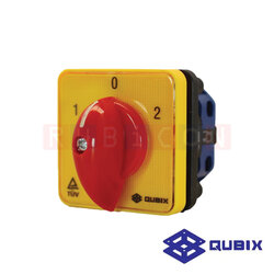 QUBIX SA16-3-1/61025-B03 สวิตช์สับเปลี่ยนสองทางมีตำแหน่งปิด 1P 16A 3kW / 5.5kW ขนาด 48×48มม. (CHANGE OVER SWITCHES WITH OFF)