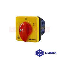 QUBIX SA16-3-3/61027-B13 สวิตช์สับเปลี่ยนสองทางมีตำแหน่งปิด 3P 16A 3kW / 5.5kW ขนาด 48×48มม. (CHANGE OVER SWITCHES WITH OFF)
