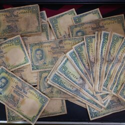 ธนบัตร 1 บาท แบบ 9 รุ่น 6 สมัยรัชกาลที่9 ปี2500 ผ่านใช้ (ราคาต่อ 1 ใบ)