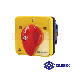 QUBIX SA16-3-1/61025-B03H สวิตช์สับเปลี่ยนสองทางมีตำแหน่งปิด 1P 16A 3kW / 5.5kW ขนาด 48×48มม. (CHANGE OVER SWITCHES WITH OFF)