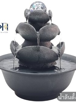 น้ำพุล้นตั้งโต๊ะ รุ่นใบบัวมงคล1166037 น้่ำพุตกแต่งเสริมฮวงจุ้ยโต๊ะร้านค้า น้ำล้นสวยๆตกแต่งบ้าน