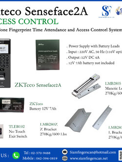 เครื่องสแกนใบหน้า Zkteco Senseface2A