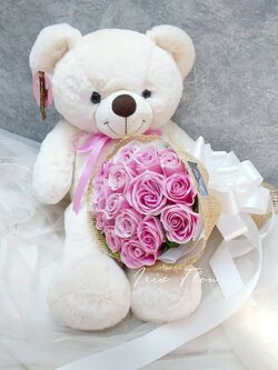 ตุ๊กตาหมี 60cm.และช่อดอกกุหลาบ