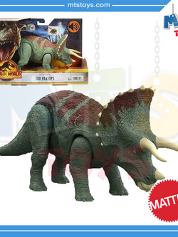 **MTS Toys**Mattel Jurassic World Dominion Roar Strikers : HDX34 Triceratops [ความยาวจากหัวถึงหาง 26 ซ.ม.]