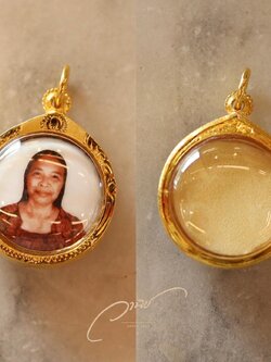 ล็อกเก็ตเลี่ยมกรอบทอง ล็อกเก็ตพ่อแม่ จี้รูปพ่อแม่ เลี่ยมกรอบทองคำแท้