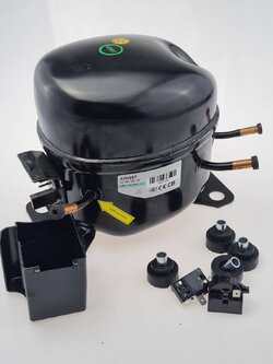 ADW57 คอมเพรสเชอร์ 1/5 แรงม้า R134a LBP สำหรับตู้แช่ ตู้เย็น Compressor ของใหม่ พร้อมอุปกรณ์ ดีเลย์ โอเวอร์โหลด