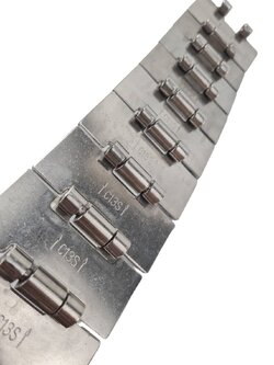 821-K325 stainless steel top chain(304) กว้าง 82.6มิลลิเมตรสายพานลำเรียงแบบ สแตนเลส ความแข็งแรงสูงใช้งานขนถ่ายลำเรียง ความยาว 1 เมตร