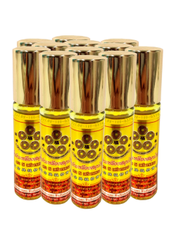 น้ำมันเหลือง 5 เหรียญทอง ขนาด 8 ซีซี (ลูกกลิ้ง) *ยกโหล