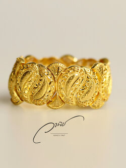 กำไลทองคำ 96.5% งานฉลุแกะลายวิจิตร เนื้อทองคำหนามาก