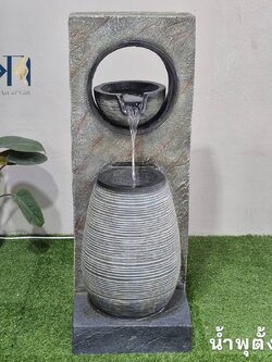 น้ำพุตั้งพื้นแต่งบ้าน รหัส2212 อ่างน้ำล้นน้ำตกจำลองวางหน้าบ้านจัดสวน น้ำพุุเสริมฮวงจุ้ยบ้านสิริมงคล ของขวัญ