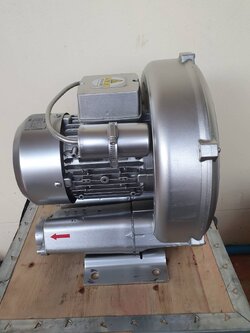 พัดลมโบรเวอร์เป่าอากาศ และ ดูดอากาศ Ring Blower JQT 750 220 V ขนาด 1 แรงม้าใช้เติมอากาศในบ่อ เพาะเลี้ยงสัตว์น้ำ