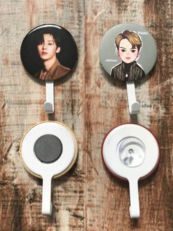 ที่แขวนของ มี2แบบแบบติดกระจก / ติดตู้เย็น วงกลมขนาด 5.8cm