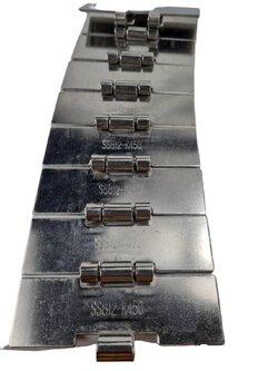 812-K450 stainless steel top chain(304) กว้าง 114.3มิลลิเมตรสายพานลำเรียงแบบ สแตนเลส ความแข็งแรงสูงใช้งานขนถ่ายลำเรียง ความยาว 1 เมตร