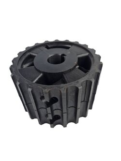HAR821 injection sprocket split type Teeth 21 diameter 129 mm nylon material round bore 25 mm with 8x4 keywayลูกล้อตามใช้กับTop chain 821 ส่งภายในประเทศไทย