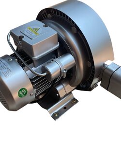 Ring blower double state 0.74 KW 220V 1 แรงม้า ปั๊มริงโบลเวอร์แบบ2 ใบพัดให้แรงลมดูดหรือเป่าสูงใช้ดูดจับชิ้นงานหรือเป่าลมในบ่อบำบัดน้ำเสีย