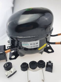 ADW110 คอมเพรสเชอร์ 3/8 แรงม้า R134a LBP สำหรับตู้แช่ ตู้เย็น Compressor ของใหม่ พร้อมอุปกรณ์ ดีเลย์ โอเวอร์โหลด