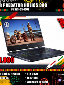 โน๊ตบุ๊คเล่นเกมมือหนึ่ง ACER PREDATOR HELIOS 300 PH315-55-77UZ สเปคมหาเทพของรุ่น