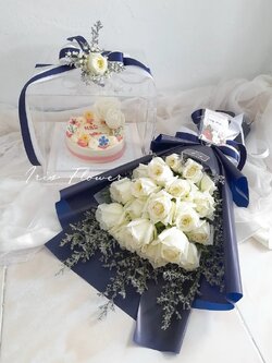 ็็HBD Set ช่อดอกกุหลาบและเค้ก