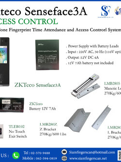 เครื่องสแกนใบหน้า Zkteco Senseface3A