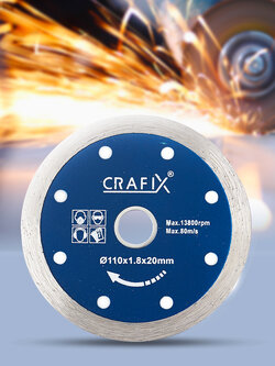 รหัสสินค้า 229 ใบตัดคอนกรีต แบบไม่มีร่อง CRAFIX ขนาด 4 นิ้ว