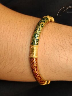 กำไลทองคำ 96.5% งานรุ่นเก่าลงยาลายไทย 4 สี