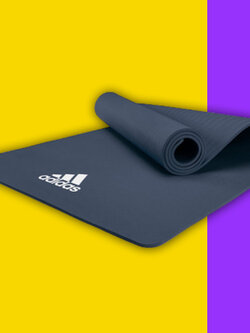 เสื่อโยคะ Adidas แผ่นโยคะ Yoga mat เบาะโยคะ แผ่นรองโยคะ แผ่นรองเล่นโยคะ แผ่นรองออกกําลังกาย อุปกรณ์โยคะ เสื่อเล่นโยคะ หนา 8 มม.(น้ำเงิน) รุ่น Fit-048