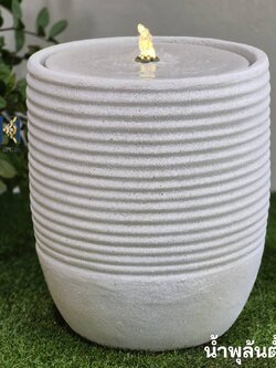 น้ำพุหน้าบ้านตั้งพื้น รุ่นทรงกลมสูงโมเดิร์น2591สีขาวควัน น้ำพุแต่งบ้าน น้ำพุล้นแต่งสวน เสริมฮวงจุ้ย