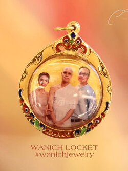 ล็อกเก็ตรูปภาพ หินอ่อน เลี่ยมกรอบทองคำแท้ จี้รูปภาพ จี้พ่อแม่ ล้อกเก็ต Locket