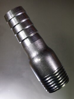 รหัสสินค้า 268 แป๊บข้อต่อสวมสายยาง หางปลาไหล ขนาด ½ นิ้ว