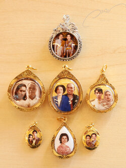 ล็อกเก็ตหินอ่อนแท้ เลี่ยมกรอบทองคำแท้ Gold Locket By WANICH