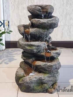 น้ำล้นตั้งพื้น รุ่นหิน7ชั้นฮวงจุ้ย2575 เสริมฮวงจุ้ยแต่งบ้านจัดสวน ของขวัญขึ้นบ้านใหม่ เปิดร้าน