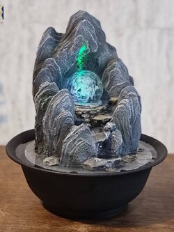 น้ำพุตั้งโต๊ะ รุ่นภูเขาเงินทองL22051 น้ำตกตั้งโต๊ะ ด้านหลังเป็นภูเขาด้านหน้าเป็นน้ำหมุน ตรงตามฮวงจุ้ย