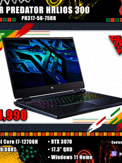 โน๊ตบุ๊คเล่นเกมมือหนึ่งACER PREDATOR HELIOS 300 PH317-56-75RR สเปคมหาเทพของรุ่น