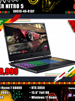 โน๊ตบุ๊คเล่นเกมมือหนึ่ง ACER NITRO 5 AN515-46-R1QY สเปคแรงสุดใจ