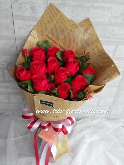 ช่อดอกกุหลาบสีแดง