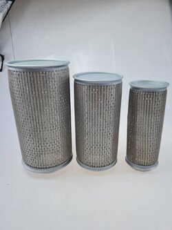 Air filter สำหรับปั๊มอากาศ Air Ring blower สำหรับกรองฝุ่นและสิ่งแปลกปลอมเข้าในระบบ ผลิตจากตะแกรงเหล็กถี่ ให้อัตราการไหลของลมสูง