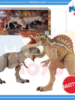 **MTS Toys**Mattel Jurassic World Dino Escape : HDH78 Tyrannosaurus Rex vs. Spinosaurus [ความยาวจากหัวถึงหาง 44,55 ซ.ม.]