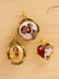 ล็อกเก็ตรูปภาพ เลี่ยมกรอบทอง ล็อกเก็ตพ่อแม่ ล็อกเก็ตเลี่ยมทอง Locket By WANICH