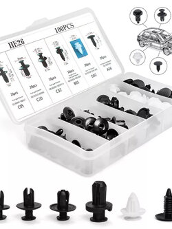 รหัสสินค้า 273 หมุด กันชน คอนโซล แผงข้างประตู รถยนต์ 100ชิ้น พร้อม กล่องพลาสติก