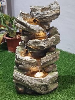 น้ำพุตั้งพื้นหน้าบ้าน รุ่นFF026 น้ำล้นเสริมฮวงจุ้ยแต่งสวน อ่างน้ำตกจำลอง น้ำพุสำเร็จรูป