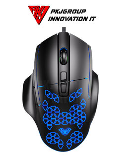AULA WIND F812 GAMING MOUSE เมาส์ทรงใหญ่ รองรับมาโคร มีเมมโมรี่ ปุ่มกด 7 ปุ่ม