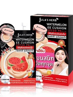 จุฬาเฮิร์บ อีอีคูชั่นแตงโมJula' Herb Watermelon EE Cushion (1กล่องมี6ซอง)