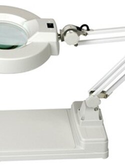 โคมไฟแว่นขยายแบบตั้งโต๊ะ 10x ไฟ LED แบบ Swing