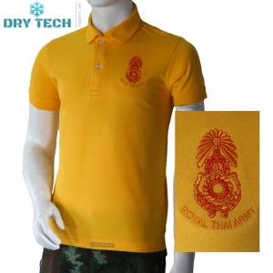 เสื้อโปโลสีเหลือง ทหาร กองทัพบก ผลิตจากผ้าDry Tech ชนิดพิเศษ🏅ทอ 2 ชั้น เกรดพรีเมี่ยม ของแท้ 100 % (มีชำระปลายทาง)