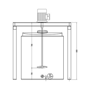 เครื่องกวน ผสม เคมี สี และ ของเหลว ขนาด 0.5 Hp. แบบ 500 ลิตร 220V