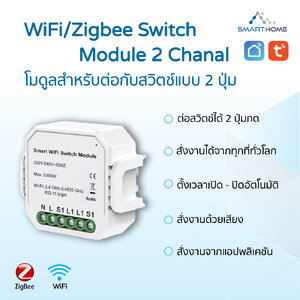 WiFi/Zigbee Switch Module 2 Chanel โมดูลสำหรับต่อกับสวิตช์แบบ 2 ปุ่ม แบบ WiFi และ Zigbee