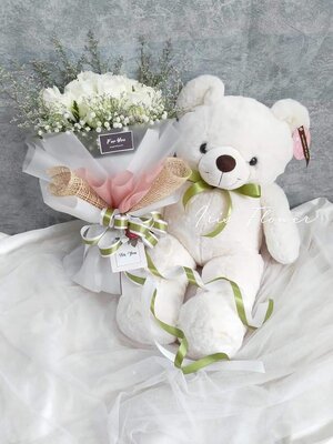 ตุ๊กตาหมี 60 cm.และช่อดอกกุหลาบ