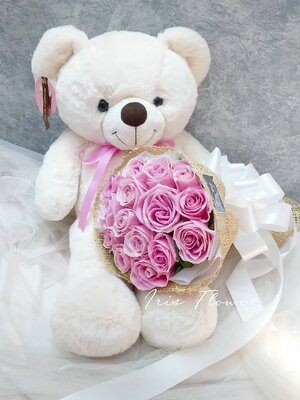 ตุ๊กตาหมี 60cm.และช่อดอกกุหลาบ