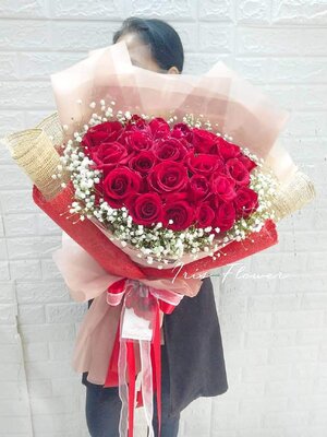 ช่อดอกกุหลาบสีแดง